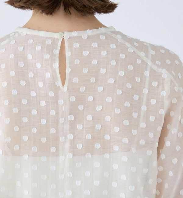 Ballsey「フラワーカットジャカード パフスリーブブラウス」|シャツ・ブラウス|