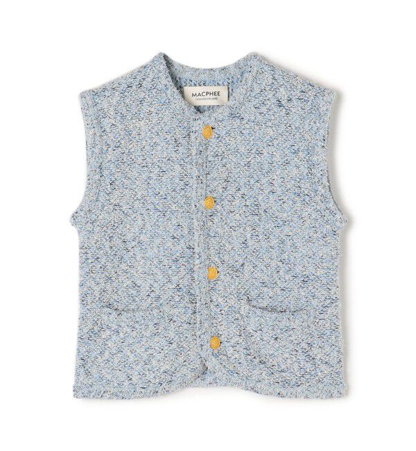MACPHEE「ツイードニット ベスト」|ベスト・ジレ|62 ライトブルー系