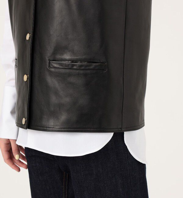 TOMORROWLAND BUYING WEAR「CINQUANTA METAL BUTTON レザーベスト」|ベスト・ジレ|