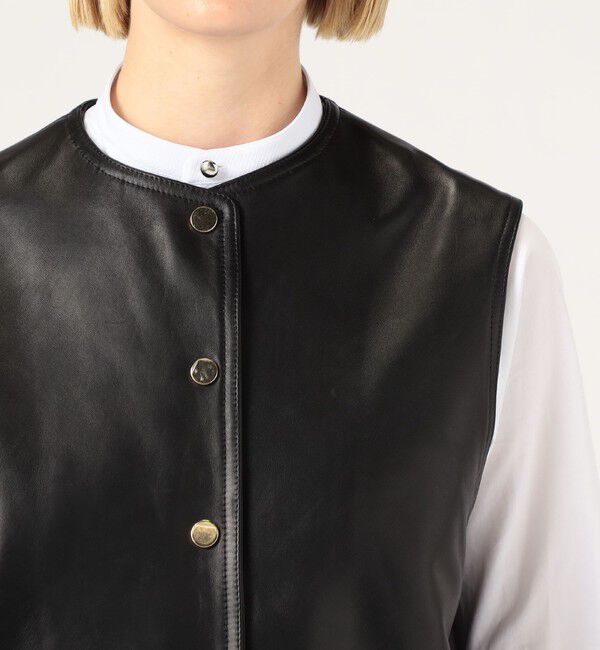 TOMORROWLAND BUYING WEAR「CINQUANTA METAL BUTTON レザーベスト」|ベスト・ジレ|
