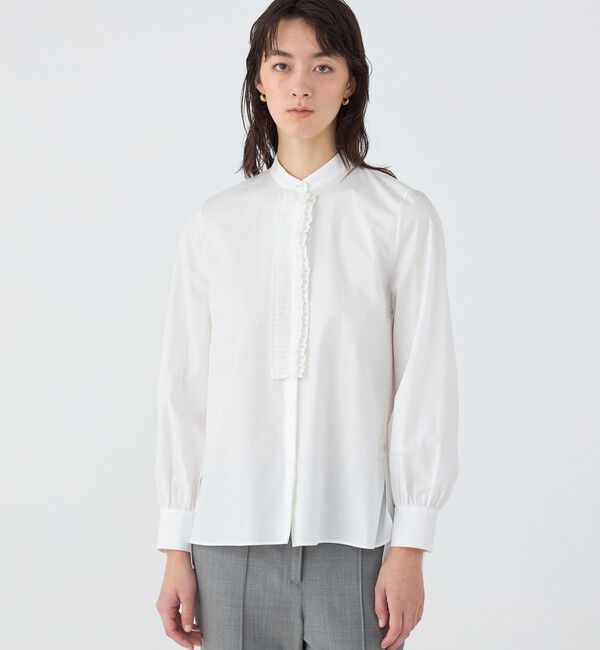 TOMORROWLAND collection「100/2コンパクトブロード ランダムタックブラウス」|シャツ・ブラウス|