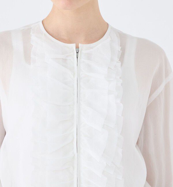 TOMORROWLAND collection「ルコットンオーガンジー ジップアップブラウス」|シャツ・ブラウス|