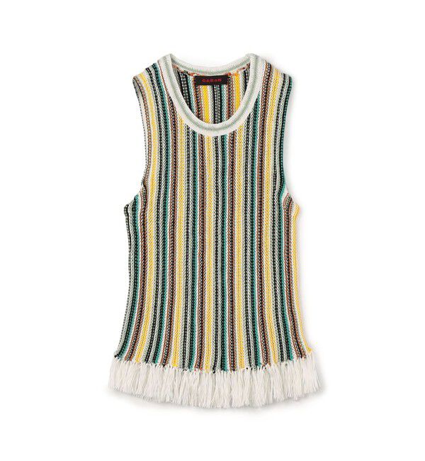 CABaN「コットン マルチストライプニットプルオーバー 」|ニット・セーター|12 ホワイト系