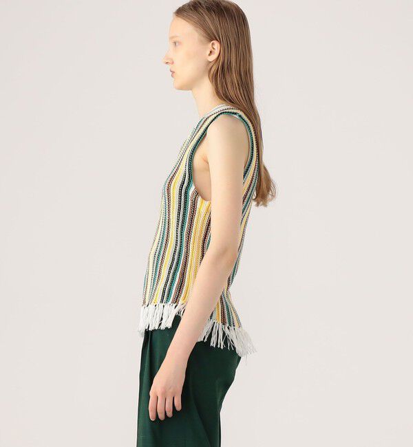 CABaN「コットン マルチストライプニットプルオーバー 」|ニット・セーター|