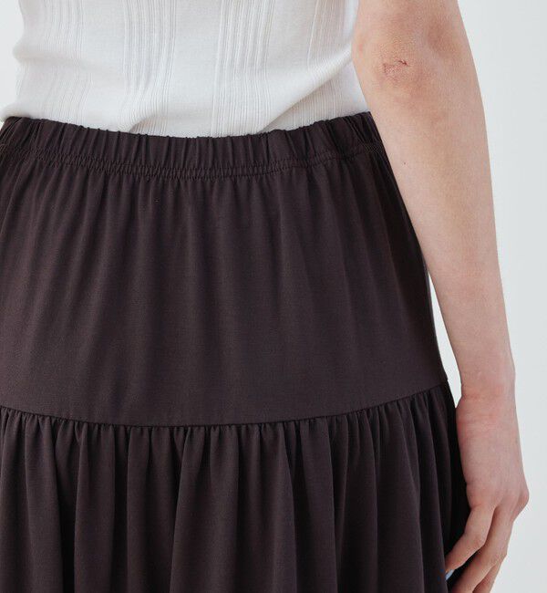 GALERIE VIE「ファインコットン ギャザーマキシスカート」|フレア|