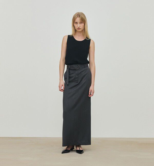 DES PRES「ウールドスキン ベルデッドストレートスカート」|スカート|