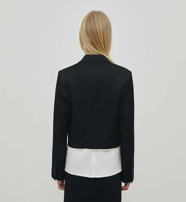 DES PRES「レーヨンサテン クロップドジャケット」|テーラードジャケット|