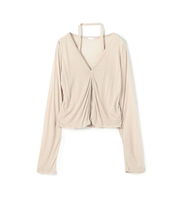 GALERIE VIE「レーヨンカシミヤジャージー ホルターネックコンビカーディガン」|カーディガン|41 ライトベージュ