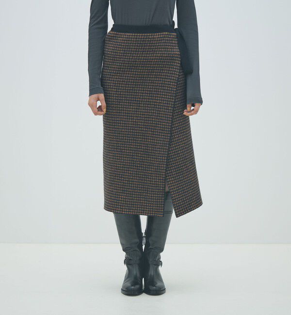 MACPHEE「ウールジャカード ラップスカート」|スカート|