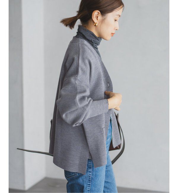 IENA「スーパーファインスムース ショートカーディガン」|カーディガン|