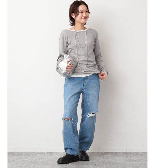 SLOBE IENA「《追加》miller/ミラー SLOBE別注 SHEER RIB クルーネック」|Tシャツ・カットソー|