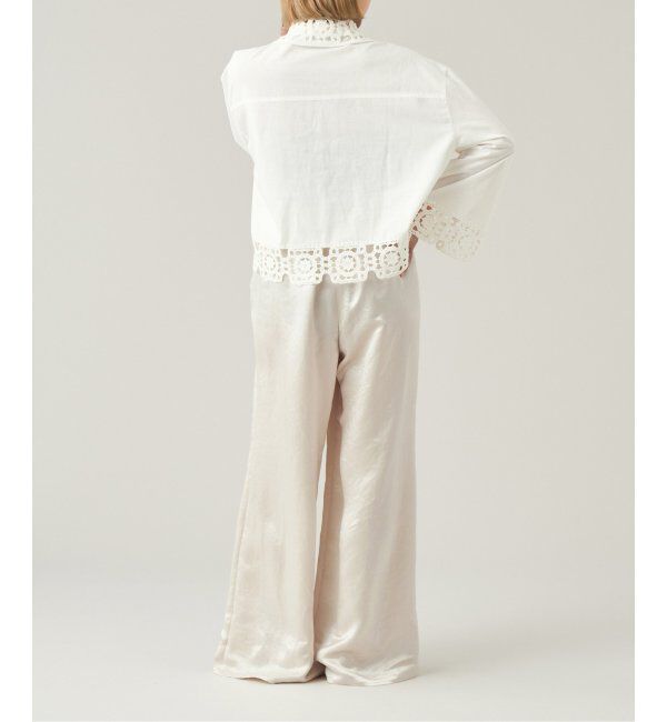 IENA LA BOUCLE「IENA LA BOUCLE エンブロイダリーレースコンビシャツ」|シャツ・ブラウス|