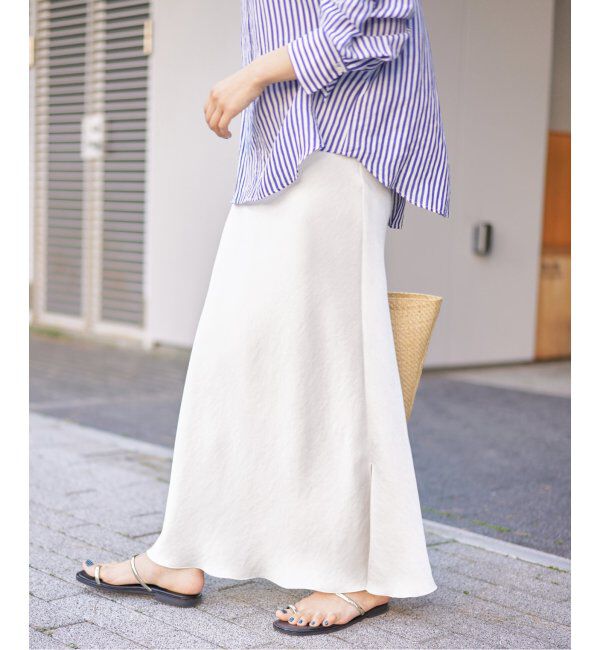 IENA「《追加11》ダブルサテンスカート」|スカート|