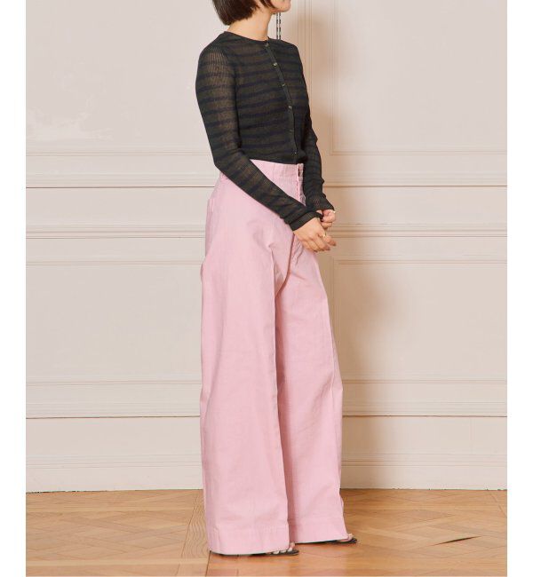 IENA LA BOUCLE「IENA LA BOUCLE 総針針抜きボーダークルーカーディガン」|ニット・セーター|