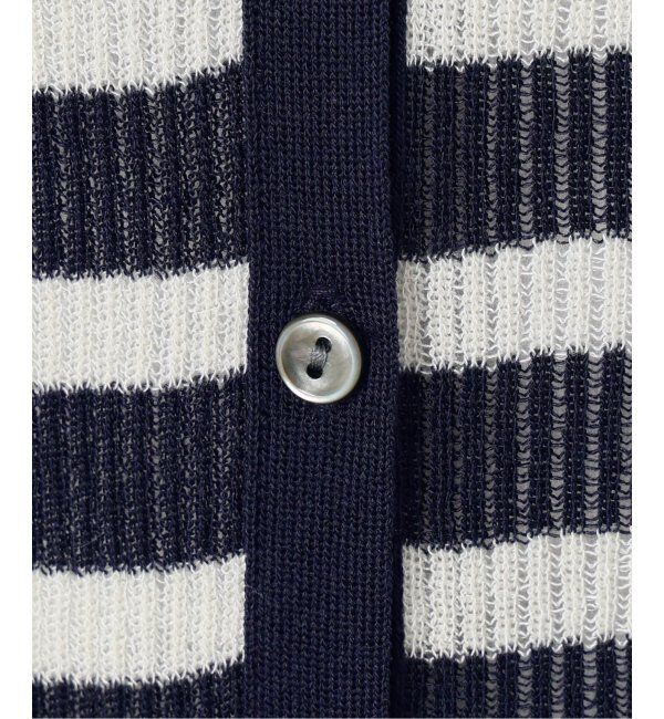 IENA LA BOUCLE「IENA LA BOUCLE 総針針抜きボーダークルーカーディガン」|ニット・セーター|