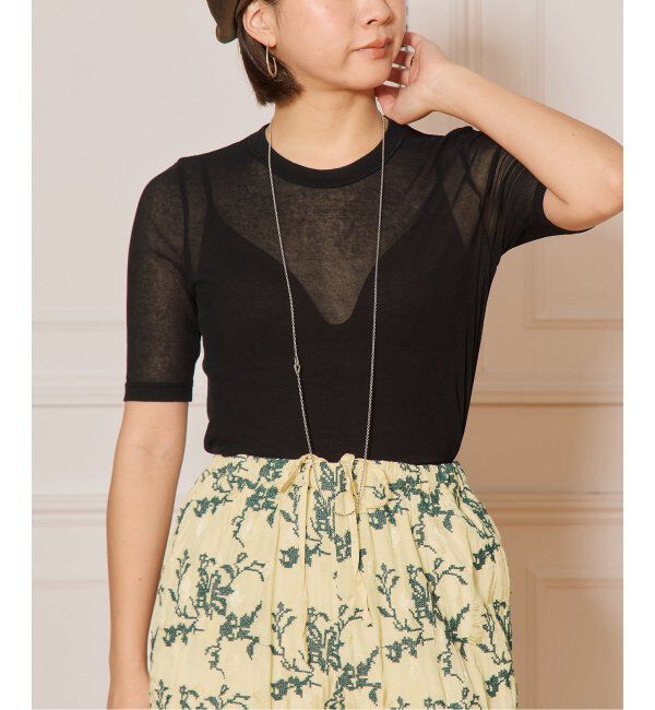 IENA LA BOUCLE「《追加》IENA LA BOUCLE 水撚りガスフライス半袖プルオーバー」|Tシャツ・カットソー|