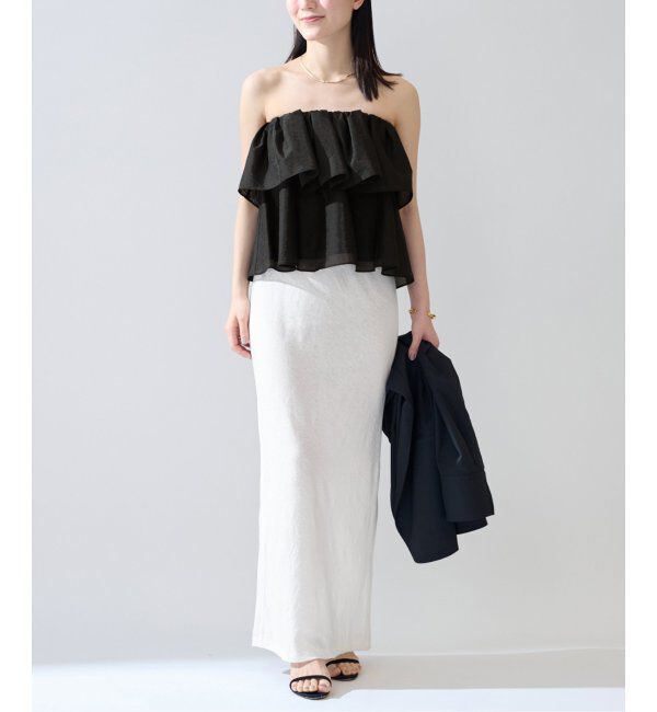 VERMEIL par iena「ベアトップギャザーブラウス」|シャツ・ブラウス|
