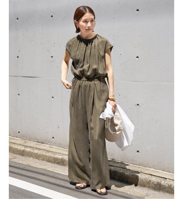 IENA「《追加》キュプラギャザーネックオールインワン」|オールインワン|