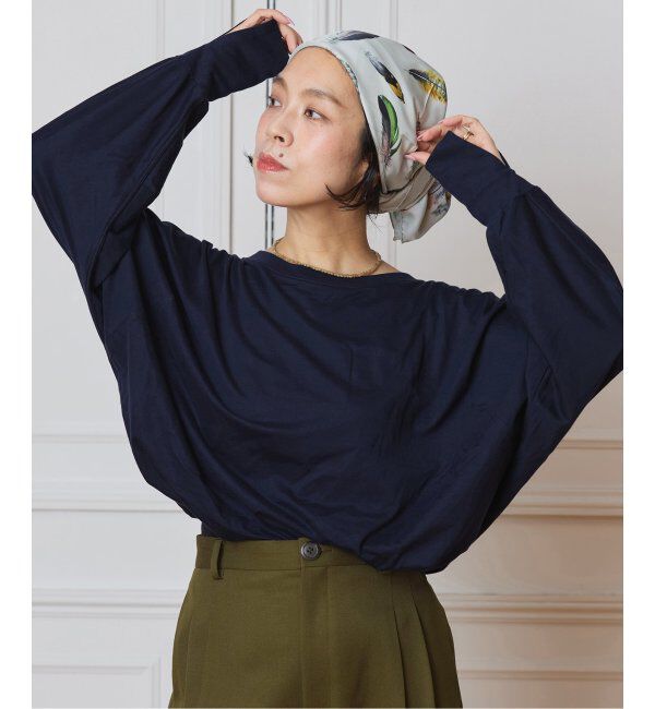 IENA LA BOUCLE「IENA LA BOUCLE バブルヘムカットソー」|Tシャツ・カットソー|ネイビー