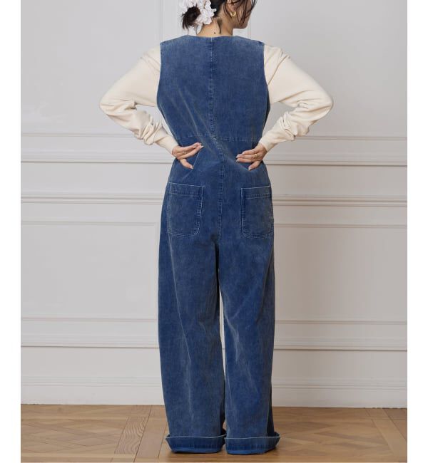 IENA LA BOUCLE「IENA LA BOUCLE インディゴコーデュロイオールインワン」|オールインワン|