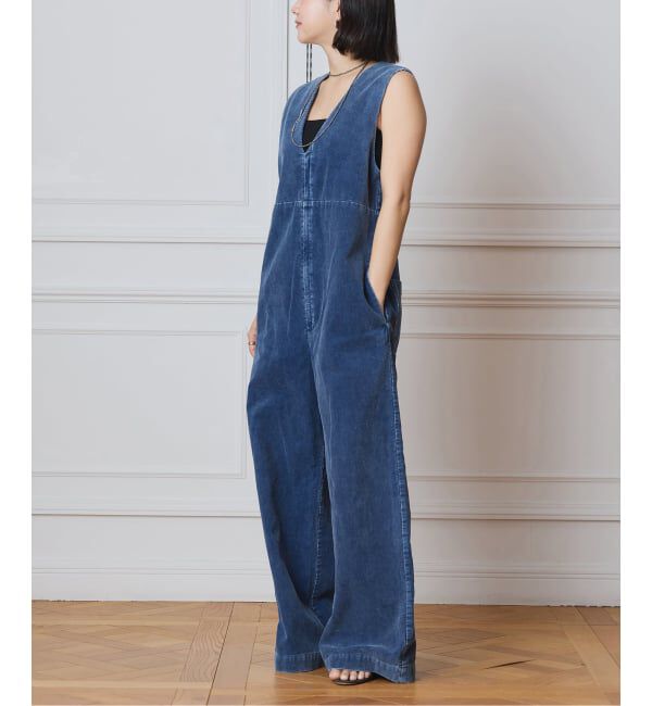 IENA LA BOUCLE「IENA LA BOUCLE インディゴコーデュロイオールインワン」|オールインワン|