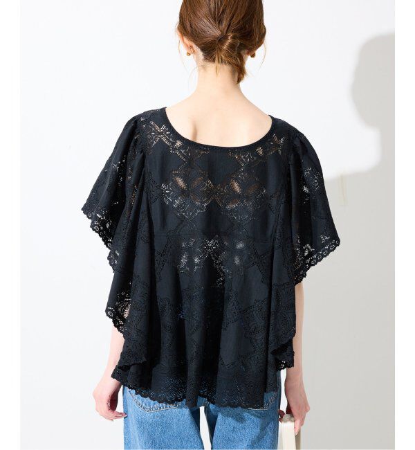 SLOBE IENA「《WEB限定/追加》レースフリルVネックブラウス」|シャツ・ブラウス|