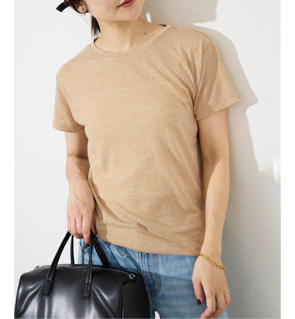 SLOBE IENA「《追加2》スラブ5分袖TEE」|Tシャツ・カットソー|ベージュ