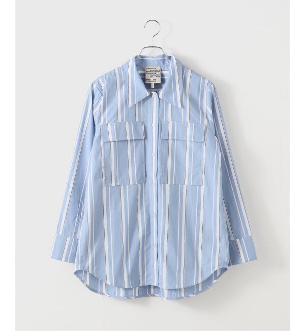 IENA LA BOUCLE「BAUM UND PFERDGARTEN/バウム ウンド ヘルガーデン stripe シャツ MILO24260」|シャツ・ブラウス|サックスブルー