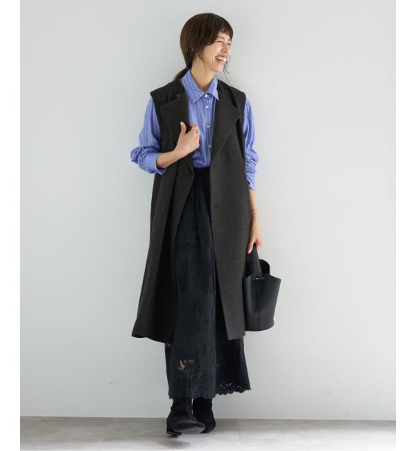 IENA「ヘザーウールロングジレ」|その他|