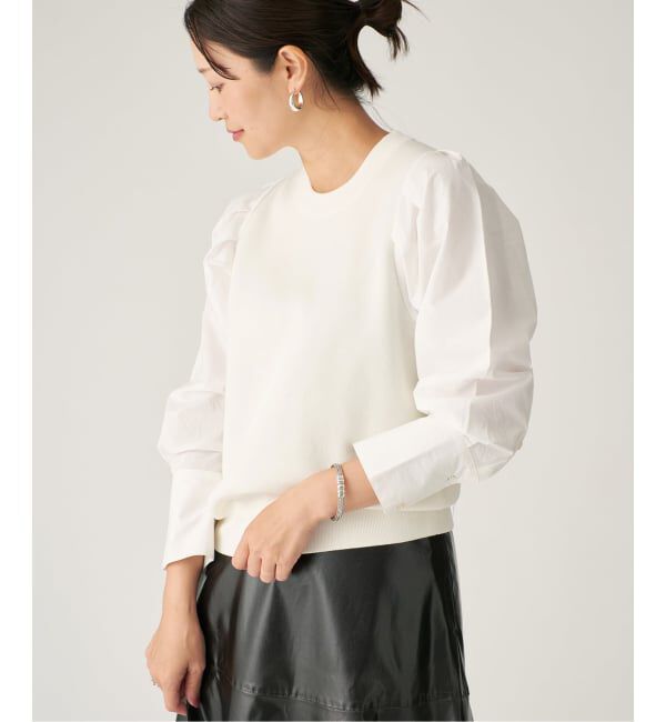 VERMEIL par iena「Combi Sleeve Knit」|ニット・セーター|ホワイト