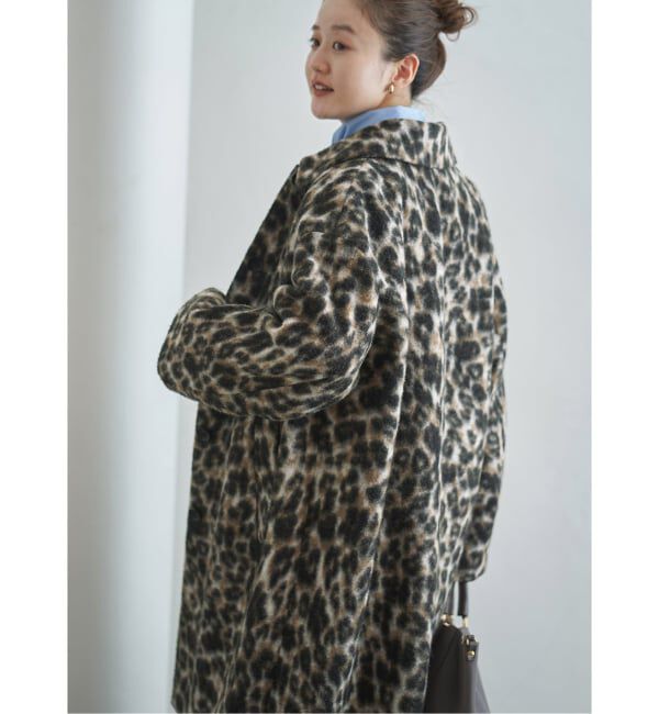 IENA「レオパードコート」|ステンカラーコート|