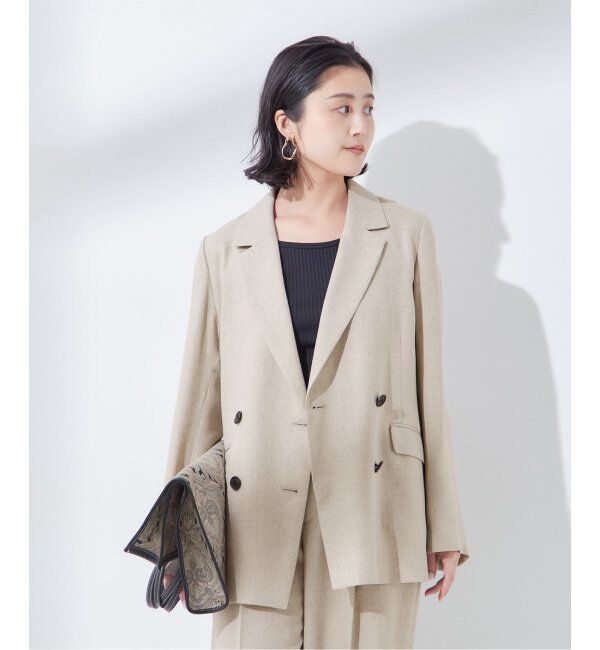 journal standard L'essage「アイアスダブルブレステッドジャケット」|テーラードジャケット|ベージュ