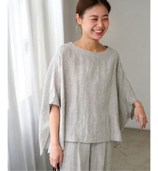JOURNAL STANDARD relume「《追加》手洗い可 / No.14フレンチリネンポンチョプルオーバー」|シャツ・ブラウス|グレーB