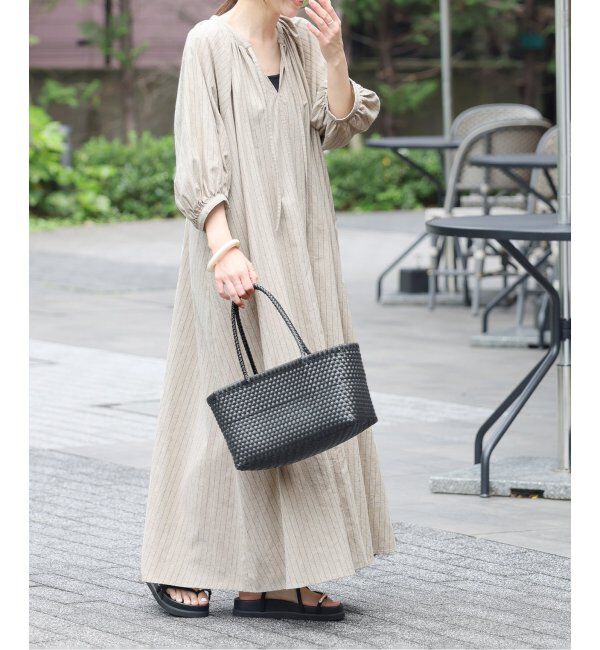 JOURNAL STANDARD relume「リネンコットンラグランギャザーワンピースストライプ」|ワンピース|