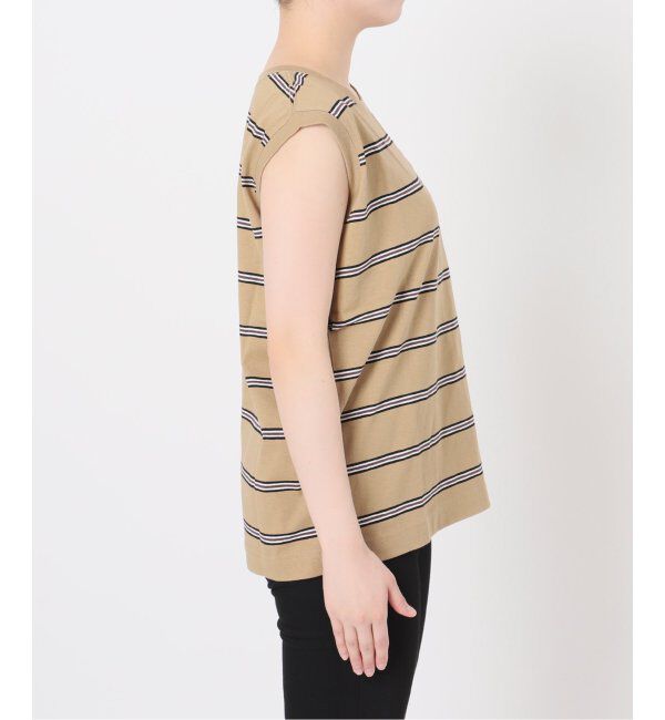 JOURNAL STANDARD「《追加3》汗ジミ防止天竺ボーダーノースリーブ」|Tシャツ・カットソー|