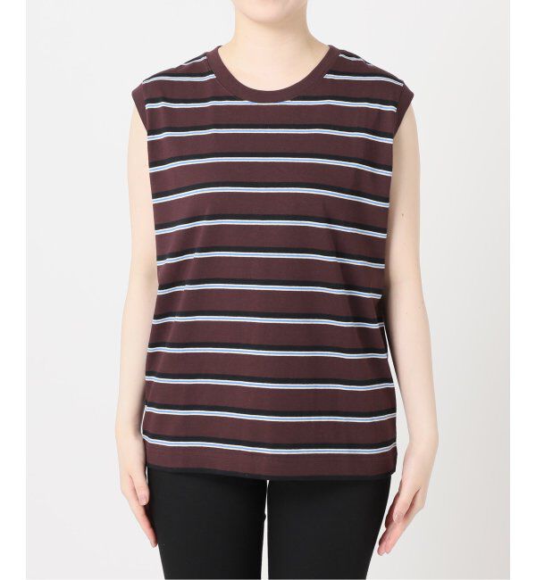 JOURNAL STANDARD「《追加3》汗ジミ防止天竺ボーダーノースリーブ」|Tシャツ・カットソー|