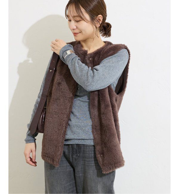 JOURNAL STANDARD「《追加》ダブルフェイスフェザークルーネックベスト」|ベスト・ジレ|