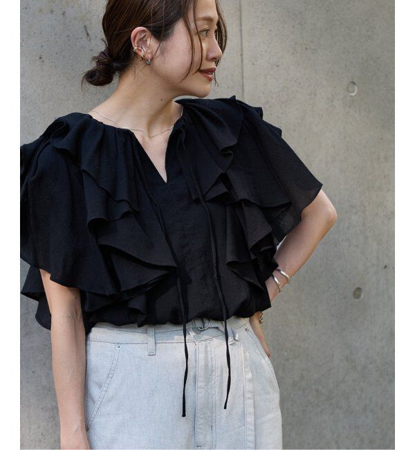 JOURNAL STANDARD「ラッフルカラーコットンボイルブラウス」|シャツ・ブラウス|