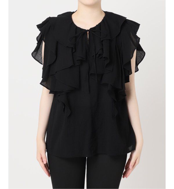 JOURNAL STANDARD「ラッフルカラーコットンボイルブラウス」|シャツ・ブラウス|