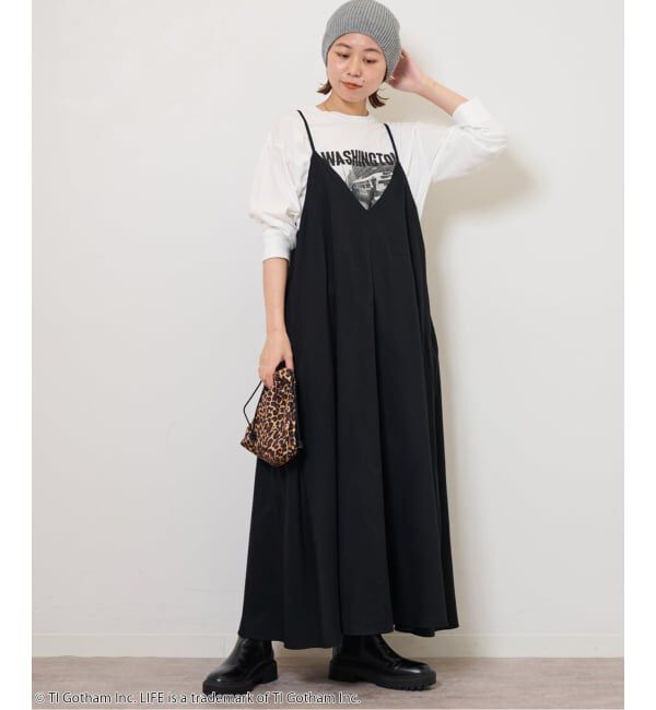 JOURNAL STANDARD relume「ウォッシャブルブラッシュロングキャミワンピース」|ワンピース|ブラック