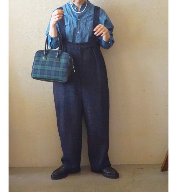 journal standard luxe「ツィード サスペンダーパンツ」|オールインワン|ネイビー