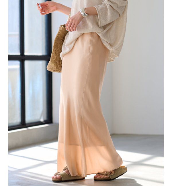 FRAMeWORK「≪追加≫シルキーキュプラバイアススカート2」|スカート|