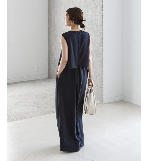 NOBLE「《追加》ダブルクレープスリーブレスオールインワン3」|オールインワン|