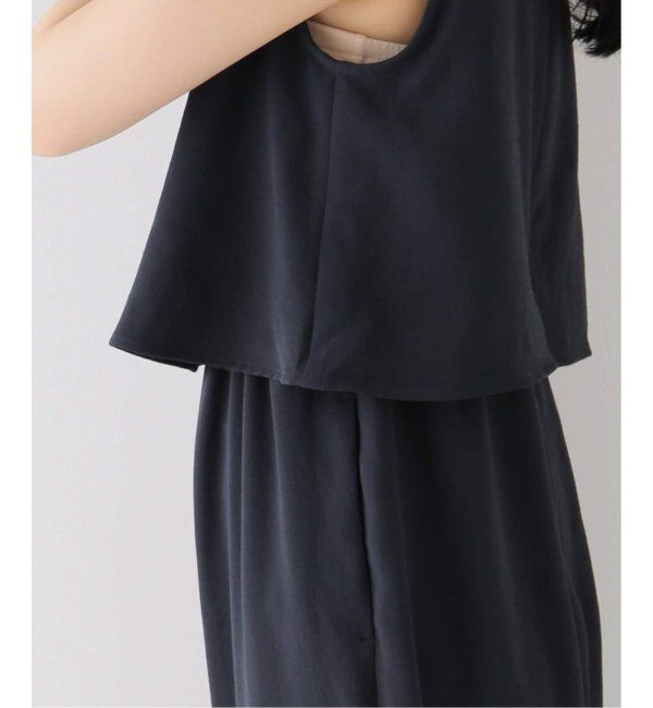 NOBLE「《追加》ダブルクレープスリーブレスオールインワン3」|オールインワン|