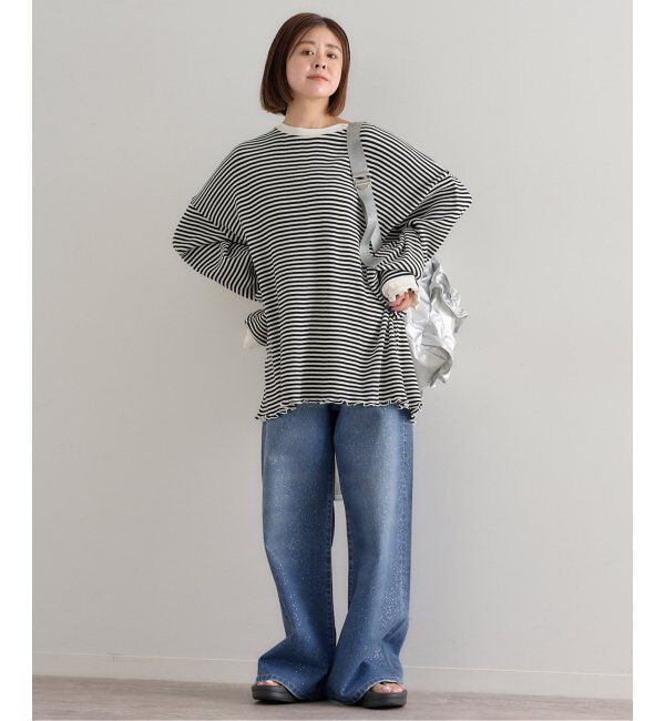 U by SPICK&SPAN「グリッタールーズバギーデニム」|デニム|