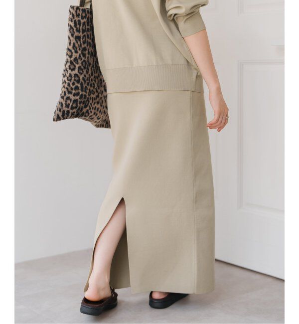 Spick and Span「《WEB限定》ウォッシャブルニットタイトスカート」|スカート|ベージュ