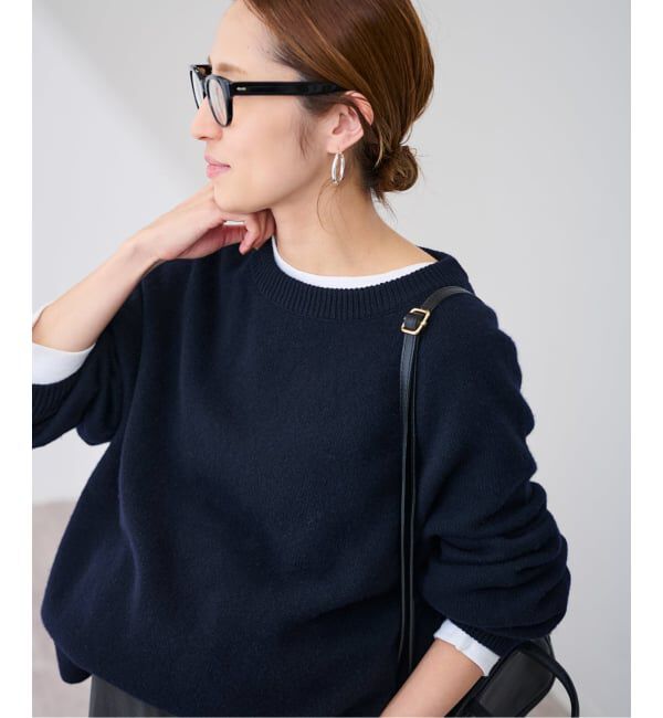 FRAMeWORK「≪追加≫ラグランスリーブ ワイドプルオーバー 3」|ニット・セーター|ネイビー