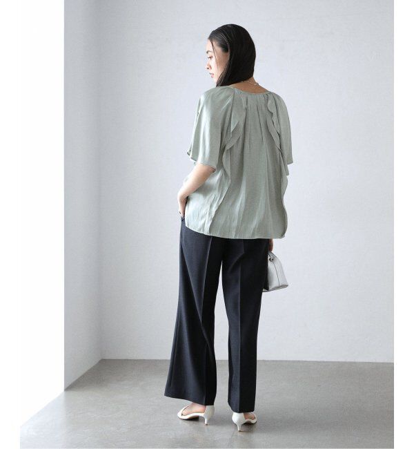  「【洗える】2WAYラッフルブラウス」|シャツ・ブラウス|