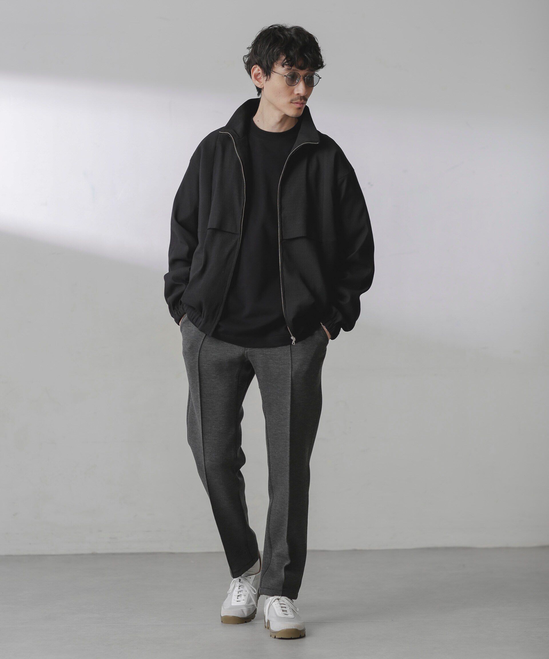 nano･universe「プリーツライクスタンドカラーブルゾン」|ブルゾン・スタジャン|