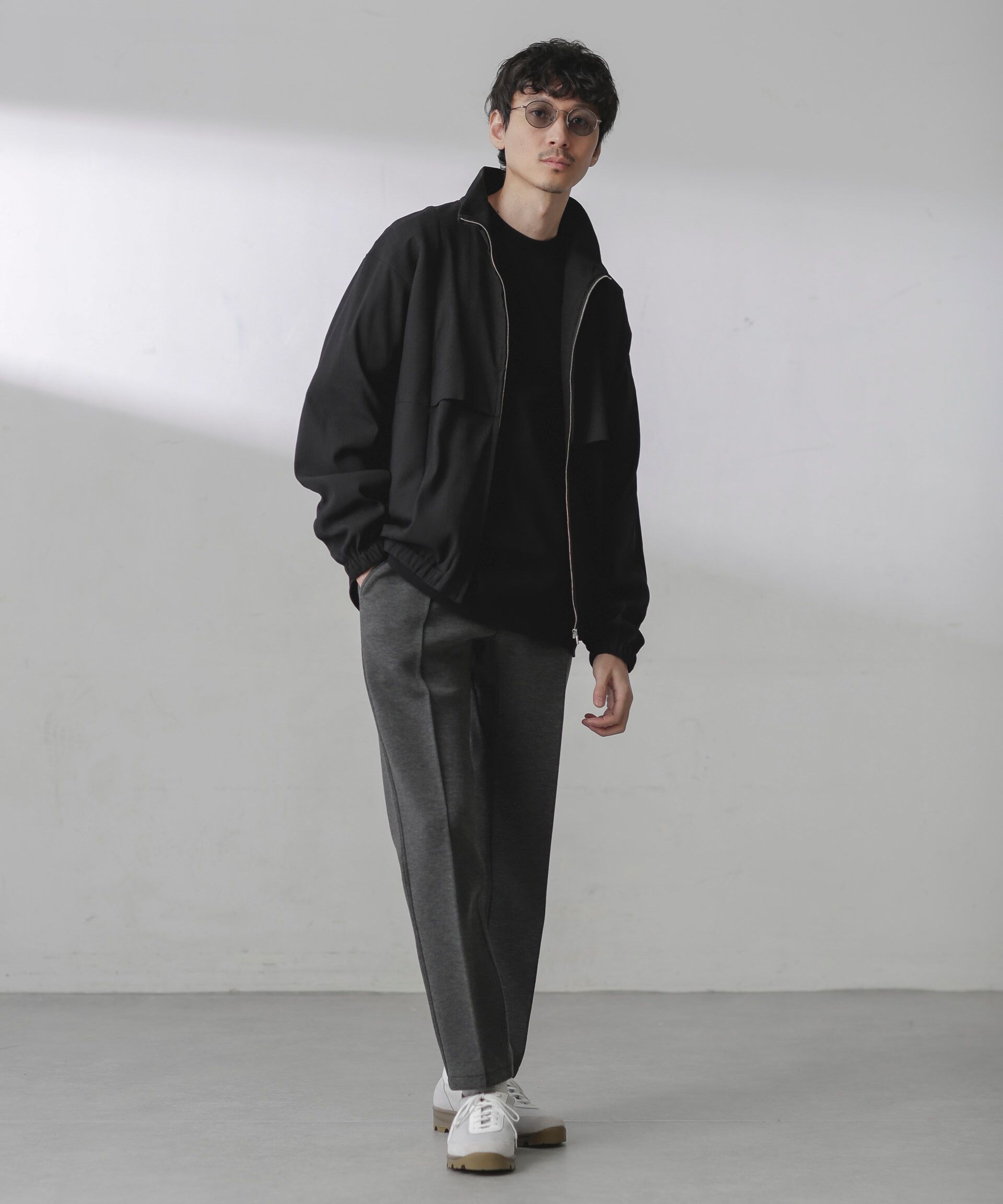 nano･universe「プリーツライクスタンドカラーブルゾン」|ブルゾン・スタジャン|